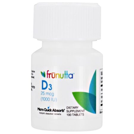 Vitamina D3 Força Extra 1000 IU - 100 Tablets de dissolução rápida Frunutta - Image 2