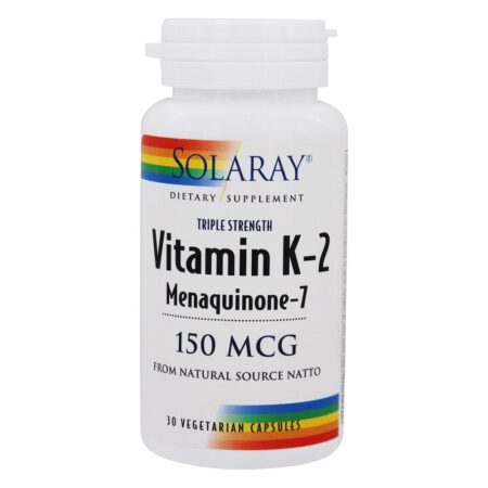 Vitamina K2 Menaquinona-7 Tripla Força 150 mcg. - Cápsulas vegetarianas 30 Solaray