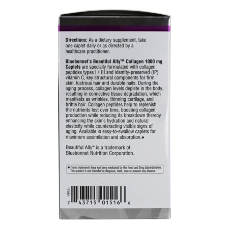 Belo Aliado Colágeno Tipo I + II 1000 mg. - 90 Cápsulas Bluebonnet Nutrition - Image 4