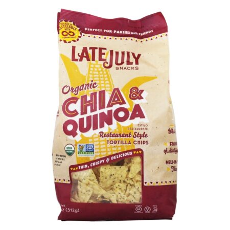 Chips de Tortilla estilo orgânico restaurante Chia & Quinoa - 11 oz. Late July Snacks