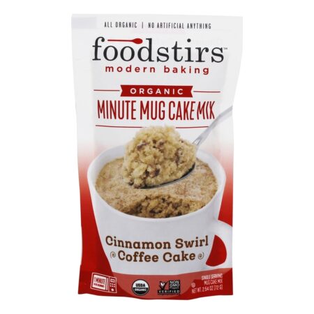 Minute Organic Mug Cake Mix Bolo De Café Redemoinho De Canela - 2.54 oz. Foodstirs