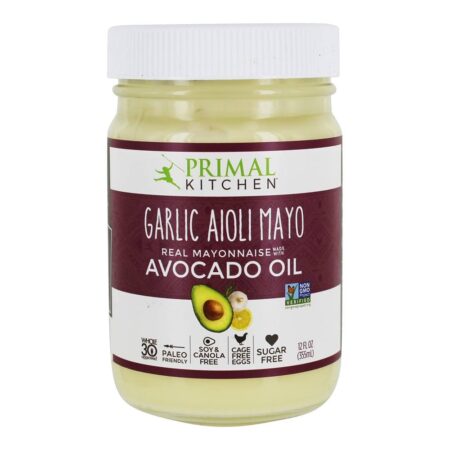 Real Mayo feito com alho Aioli de óleo de abacate - 12 fl. oz. Primal Kitchen