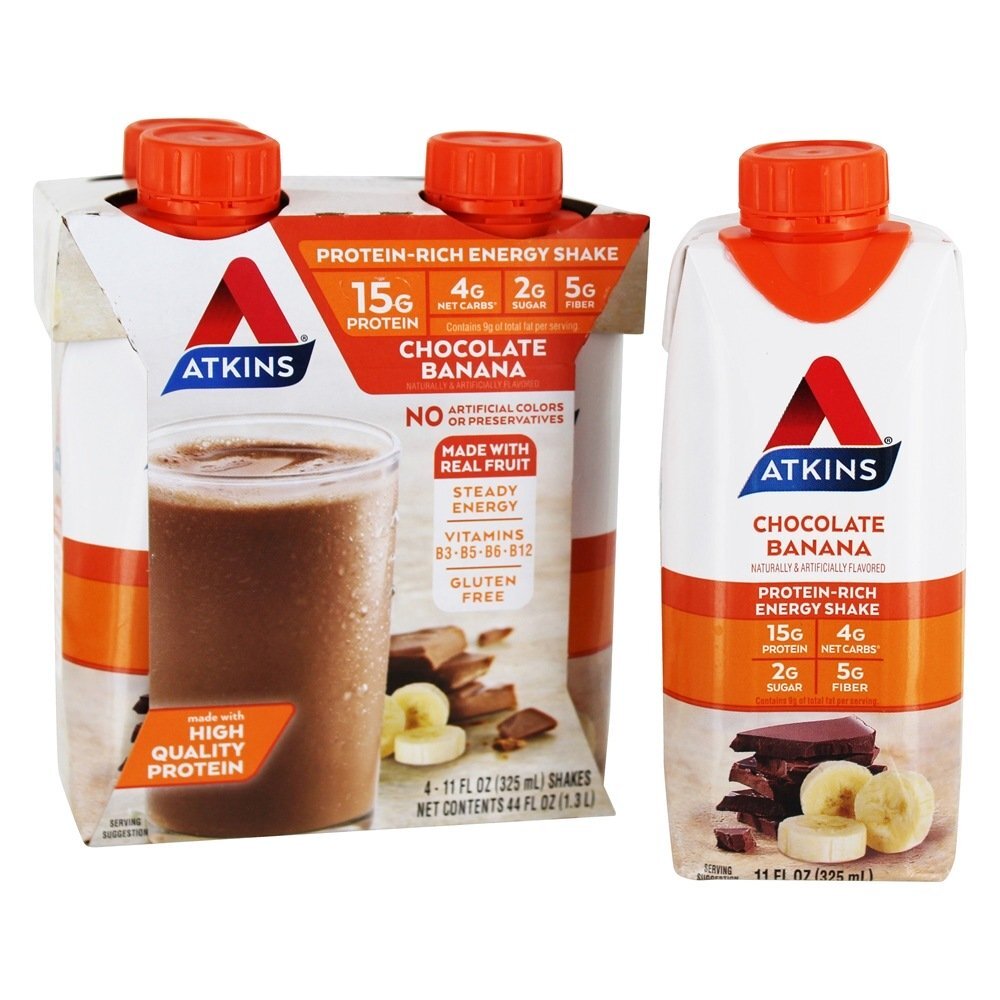 Energia Rica em Proteína RTD Agita Banana Chocolate - Pacote 4 Atkins