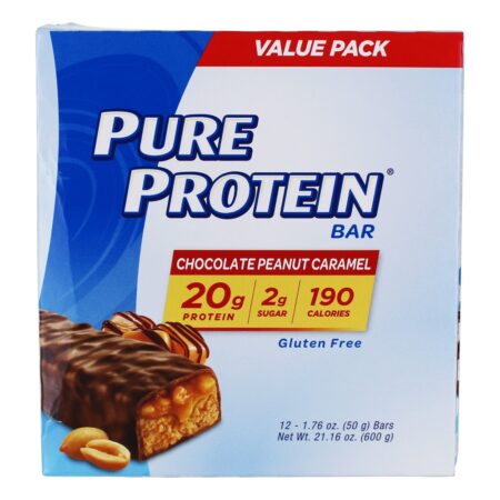 Proteína Bar Valor Empacotar Chocolate Amendoim Caramelo - 12 Barras Pure Protein