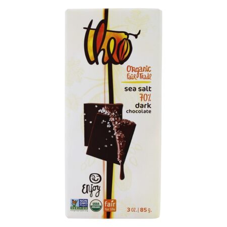 Comércio Orgânico e Justo 70 % Dark Chocolate Bar Mar Salgado - 3 oz. Theo Chocolate