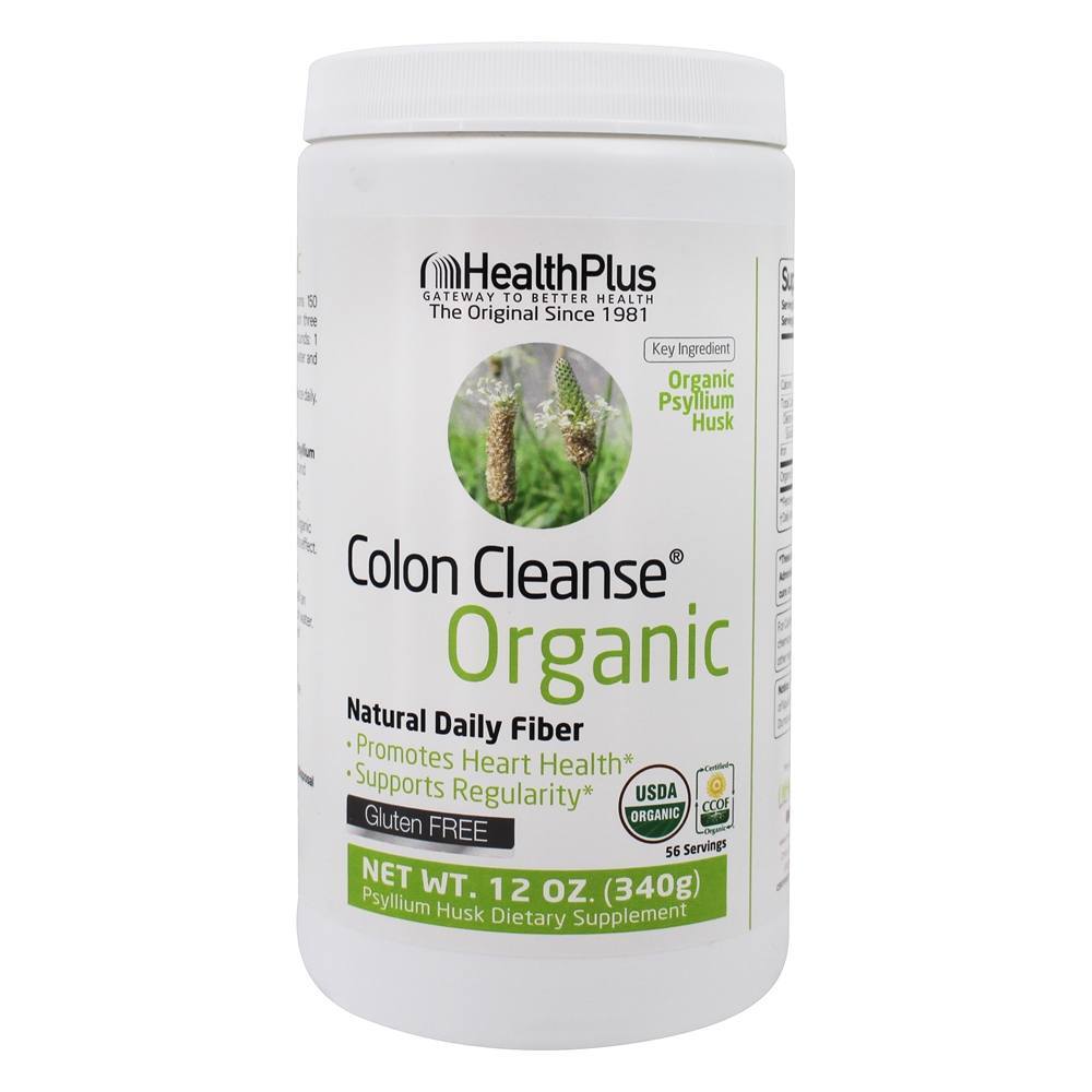 O cólon limpa o poder diário natural orgânico da fibra - 12 oz. Health Plus