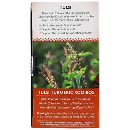 Tulsi Infusion Stress Reliefing & Exótico Açafrão Rooibos - 18 Saquinhos de Chá Organic India - Image 4