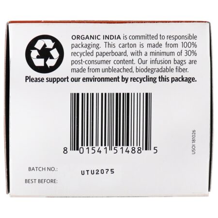 Tulsi Infusion Stress Reliefing & Exótico Açafrão Rooibos - 18 Saquinhos de Chá Organic India - Image 5