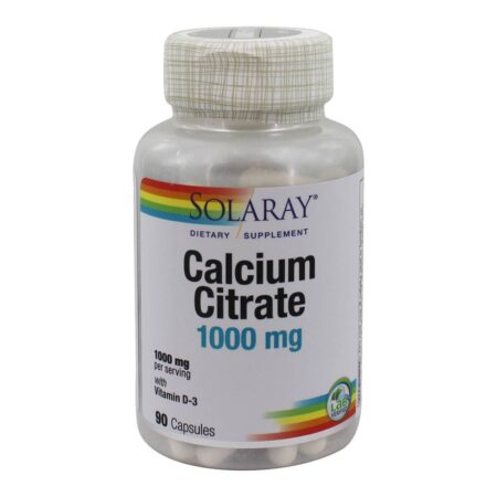 Citrato de cálcio com vitamina D3 1000 mg. - Cápsulas 90 Solaray