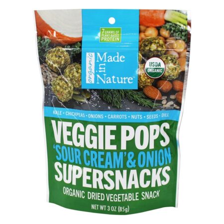 Veggie Pops Supersnacks Creme De Leite '& Cebola - 3 oz. Made in Nature