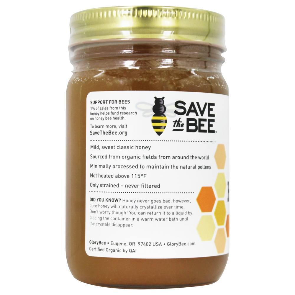 Mel Cru Orgânico 100 % Pure & Flor de Clover Não Filtrada - 18 oz. GloryBee - Imagem 3
