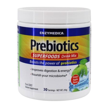 Prebiotics Superfoods Drink Mix 30 Serve Maçã Verde - 210 Gramas Enzymedica