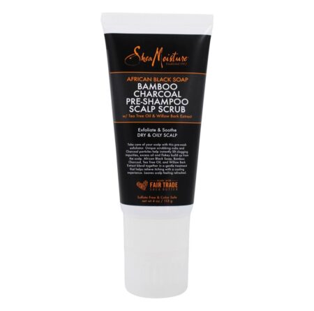 Carvão vegetal de bambu preto sabão pré-shampoo couro cabeludo esfoliante - 4 oz. Shea Moisture