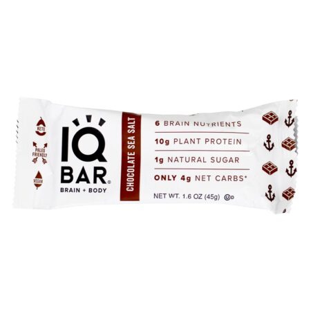 Cérebro + Barra de Corpo Chocolate Mar Salgado - 1.6 oz. IQ Bar