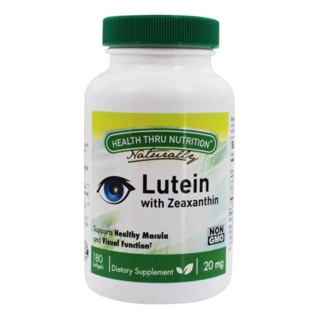 Luteína com Zeaxantina 20 mg . - 180 Softgels Health Thru Nutrition