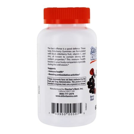 Sabugueiro com vitamina C e zinco Gummies Berry Blast - 60 Gummies Doctor's Best - Imagem 3