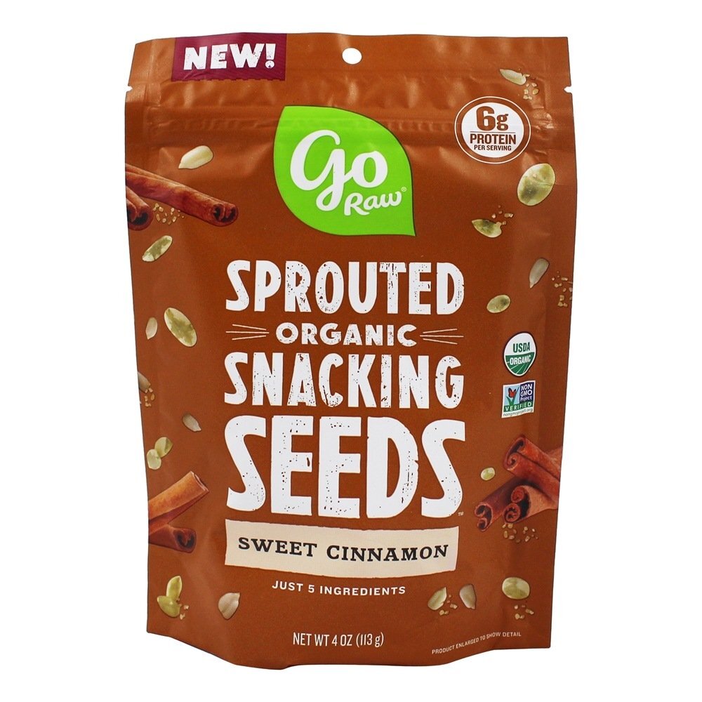 Sementes De Snacking Orgânicas Brotadas Canela Doce - 4 oz. Go Raw