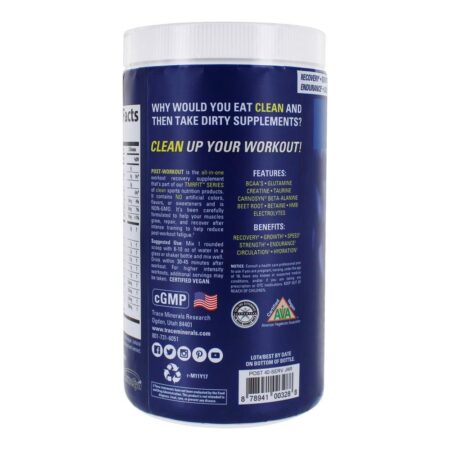 TMR Fit Series Limpo Pós De Treino De Morango Limonada - 16.2 oz. Trace Minerals Research - Imagem 3