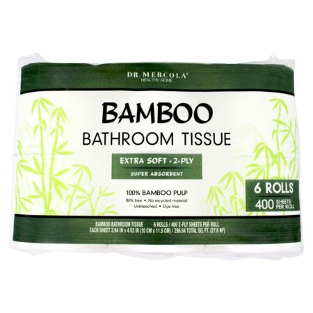 Tecido de banho de bambu Extra Soft 2-Ply - 6 Rola Dr. Mercola