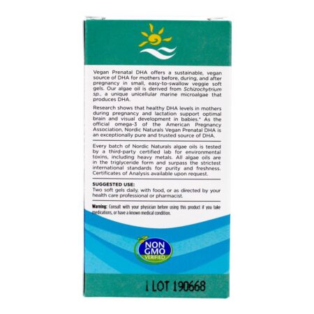 DHA pré-natal à base de vegetais Vegan Omega - 3 500 mg . - 60 Softgels Nordic Naturals - Image 4