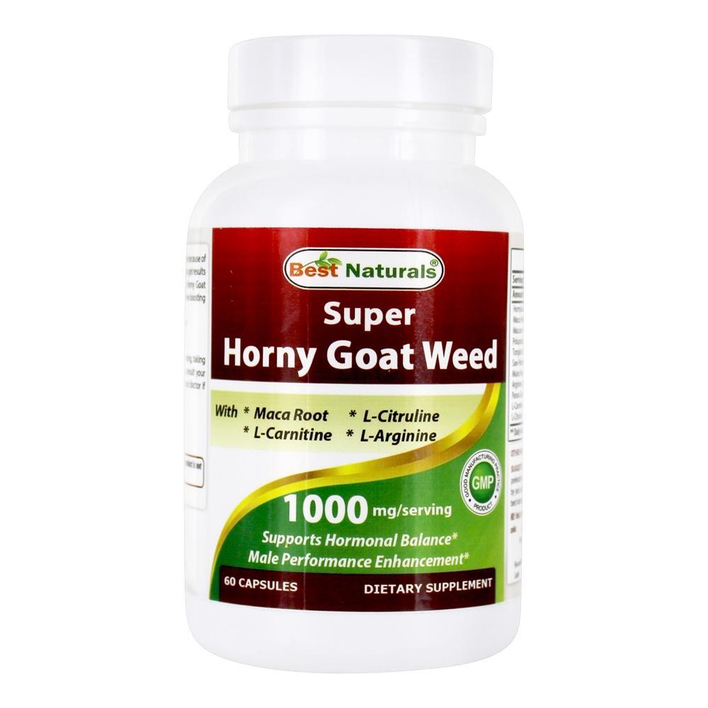 Fórmula de aprimoramento de desempenho masculino Super Horny Goat Weed 1000 mg . - Cápsulas 60 Best Naturals