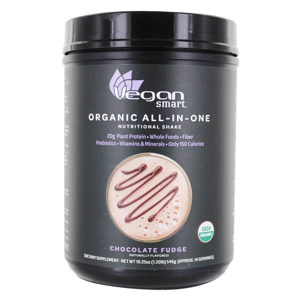 VeganSmart Organic All-In-One Nutritional Shake Pó 14 Fudge de Chocolate - 19.25 oz. Naturade