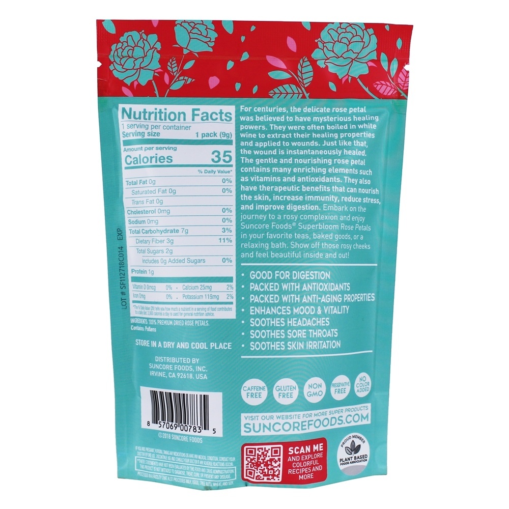 Pétalas De Rosa Superbloom Superfood - 0.3 oz. Suncore Foods - Imagem 2