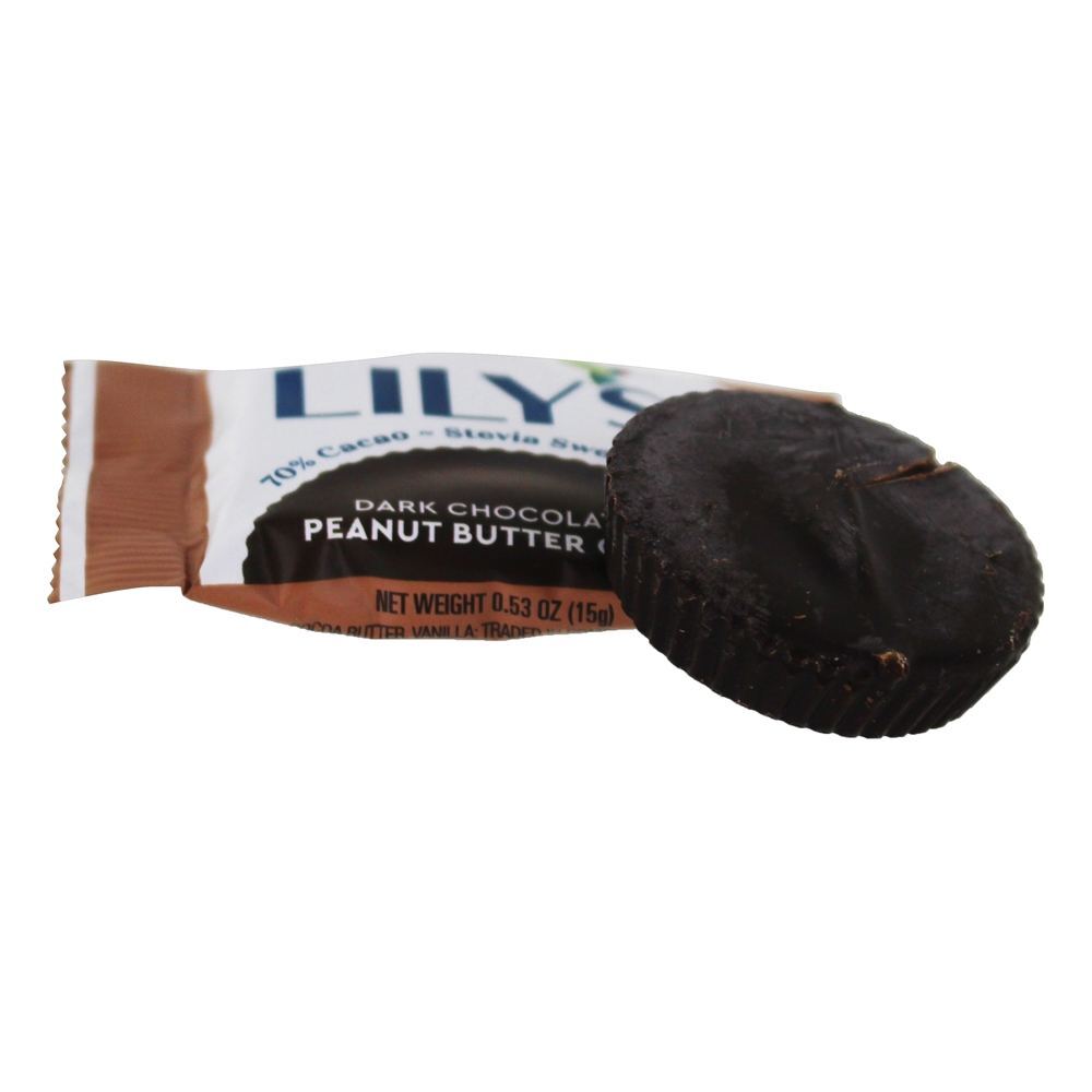Stevia Sweetened 70 % Cacau Copos De Manteiga De Amendoim Chocolate Escuro - 3.2 oz. Lily's - Imagem 4