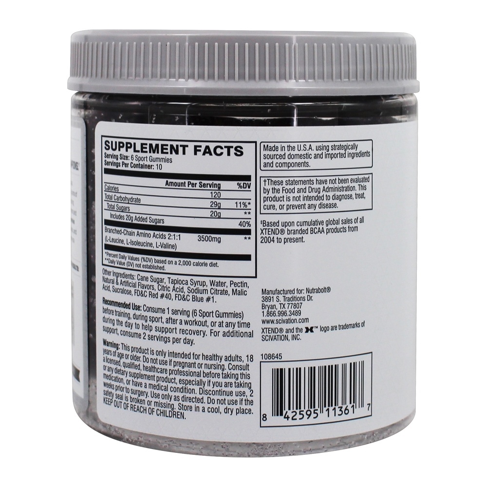 Xtend Sports Recovery Gummies Baga Explosão - 60 Gummies Scivation - Imagem 2