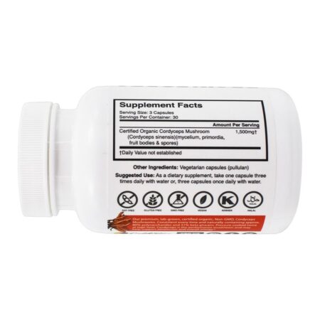 Cogumelo Cordyceps Orgânico 1500 mg . - Cápsulas 90 Brain Forza - Image 2