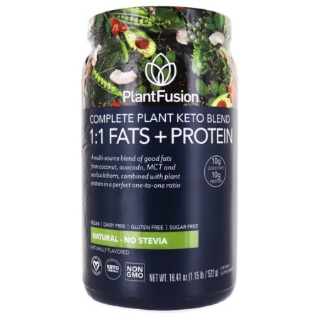 Planta completa Keto Blend 1: 1 Gorduras + Proteína em Pó Natural - 18.41 oz. PlantFusion