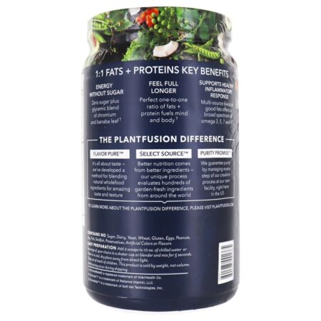 Planta completa Keto Blend 1: 1 Gorduras + Proteína em Pó Natural - 18.41 oz. PlantFusion - Image 3