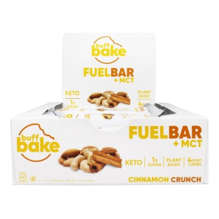 Combustível Keto + Caixa de Bar MCT Canela Crunch - 12 Barras Buff Bake