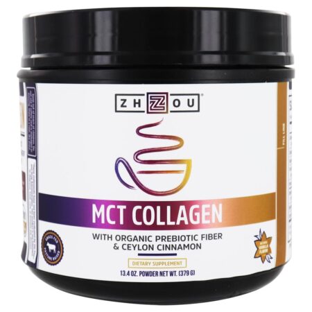 Pó de Colágeno MCT com Fibra Prebiótica Orgânica e Baunilha Natural de Canela Ceilão - 13.4 oz. Zhou