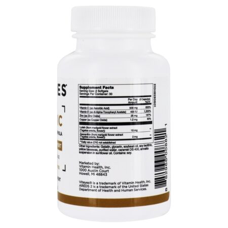 Suporte para MACular de Fórmula Baseada em AREDS Clássicos 2 - 60 Softgels VitEyes - Imagem 2