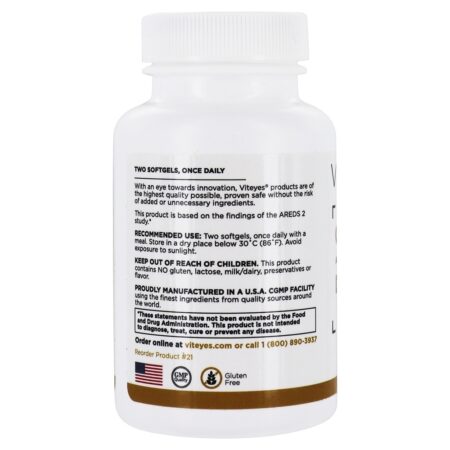 Suporte para MACular de Fórmula Baseada em AREDS Clássicos 2 - 60 Softgels VitEyes - Imagem 3