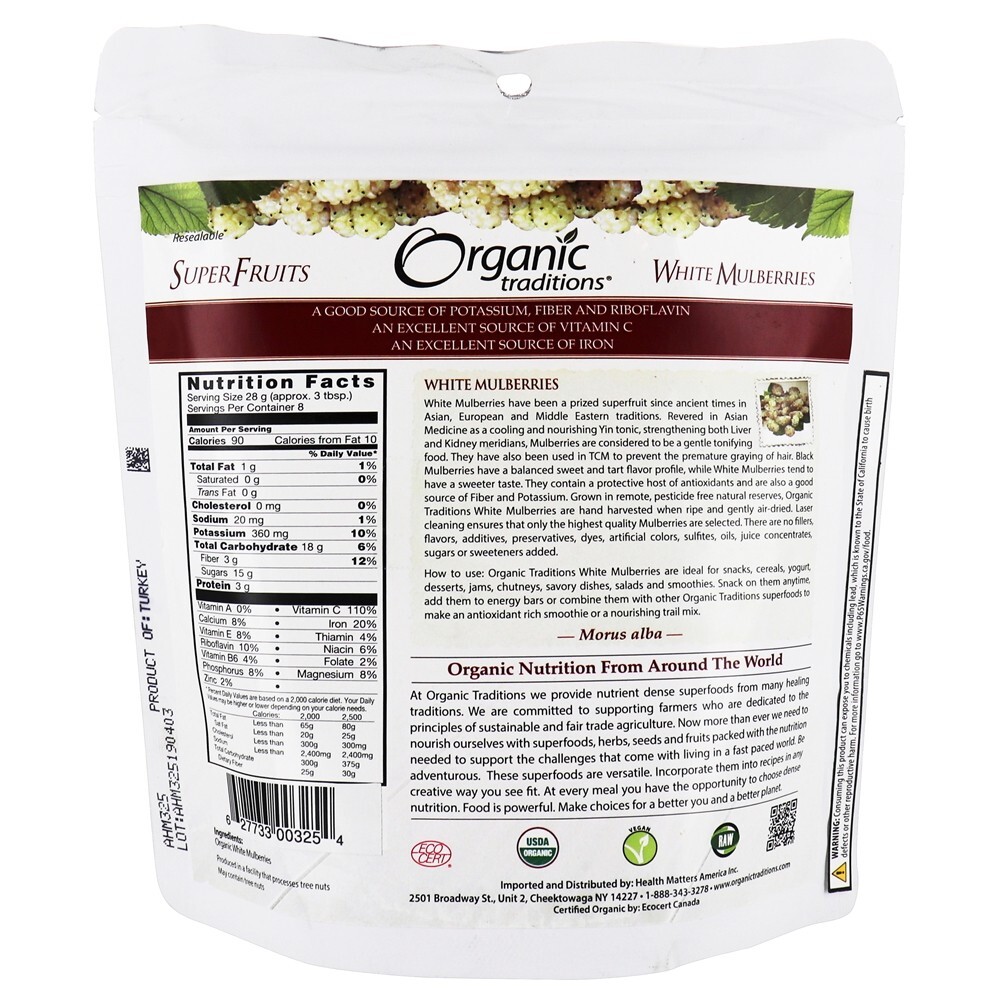 Amora branca - 8 oz. Organic Traditions - Imagem 2