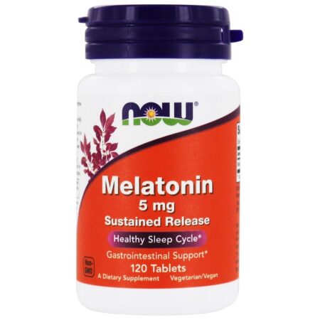 Liberação sustentada de melatonina 5 mg. - 120 Tablets NOW Foods