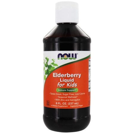 Suporte para Elderberry Liquid for Kids - 8 fl. oz. NOW Foods