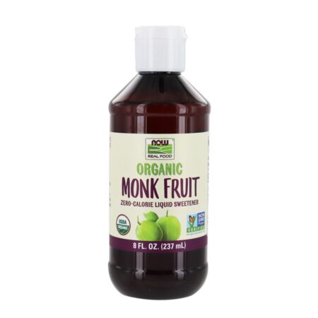 Adoçante líquido de zero calorias de frutas de monge orgânica - 8 fl. oz. NOW Foods