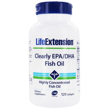 Claramente óleo de peixe EPA / DHA altamente concentrado - 120 Softgels Life Extension