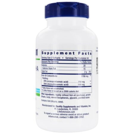 Claramente óleo de peixe EPA / DHA altamente concentrado - 120 Softgels Life Extension - Image 2