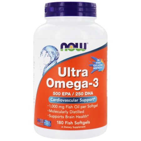 Ultra Omega - 3 500 EPA / 250 DHA 1000 mg . - 180 Softgels NOW Foods