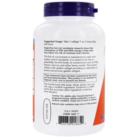 Ultra Omega - 3 500 EPA / 250 DHA 1000 mg . - 180 Softgels NOW Foods - Image 3