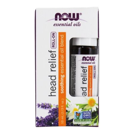 Calmante alívio da cabeça óleo essencial mistura roll-on - 10 ml. NOW Foods