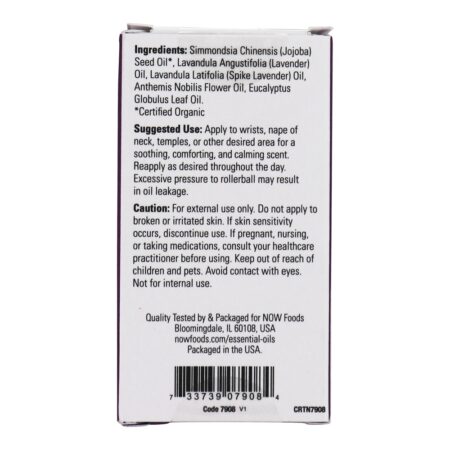 Calmante alívio da cabeça óleo essencial mistura roll-on - 10 ml. NOW Foods - Image 3
