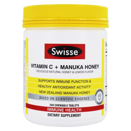 Vitamina C Ultiboost + Manuka Honey Immune Health Support - 240 comprimidos mastigáveis Swisse