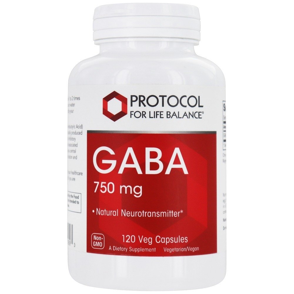 Neurotransmissor natural da GABA 750 mg . - Cápsulas Protocol For Life Balance 120 Protocol For Life Balance