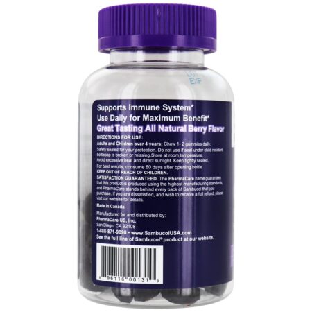 Suporte de Black Elderberry Immune - 60 Gummies Sambucol - Image 3