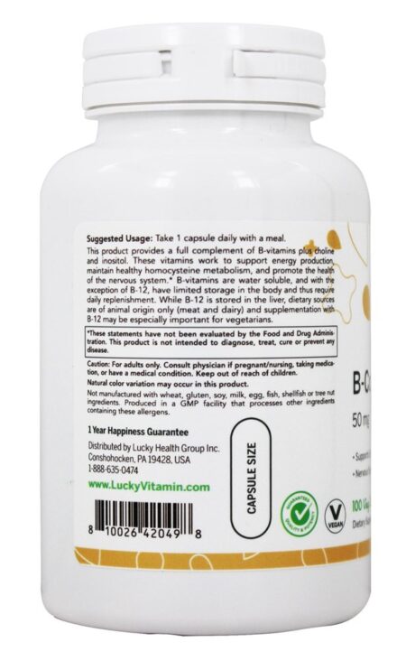 Complexo B 50 mg . - Cápsulas LuckyVitamin 100 LuckyVitamin - Image 3